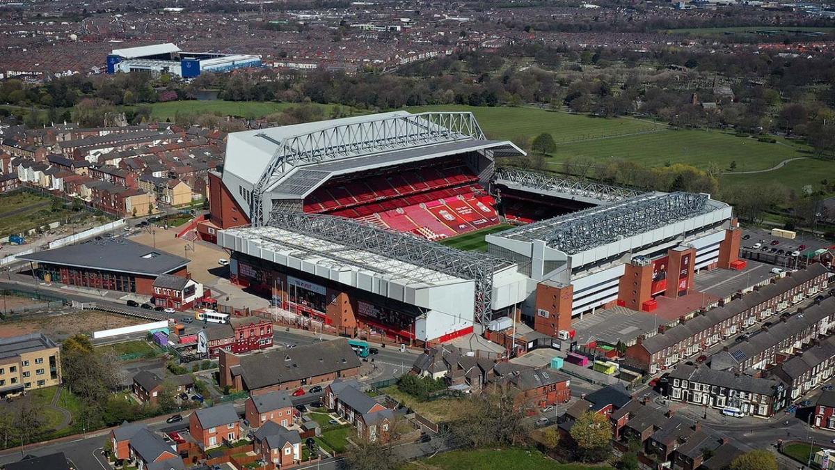 Anfield shines under the sun on Merseyside